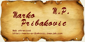 Marko Pribaković vizit kartica